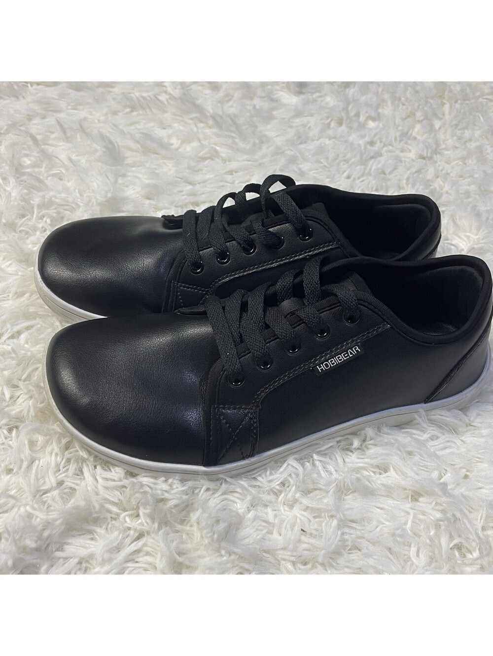 HOBIBEAR Minimalist Sneakers W 9.5 M 8.5 EU 41 Black Leather Wide Toe Shoes